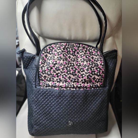 Vera Bradley Quilted Blue Gray Tote - Picture 9 of 13